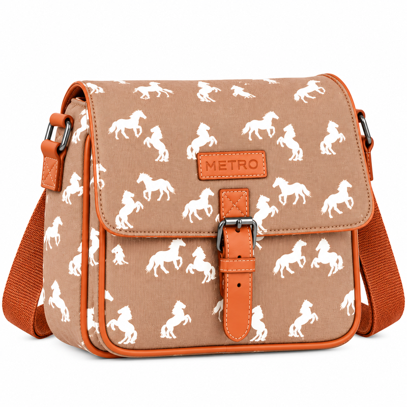 (image for) LL-7388 Brown Horse Printed Shoulder Bag (New)